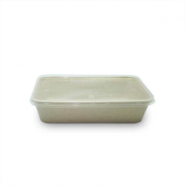 envase rectangular de fibra de trigo 500ml (100) uds