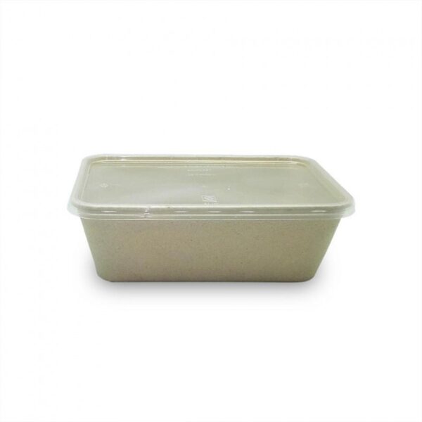 envase rectangular de fibra de trigo 750ml (100) uds
